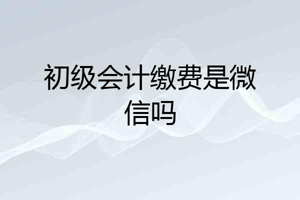 初级会计缴费是微信吗