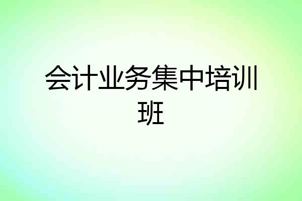 会计业务集中培训班