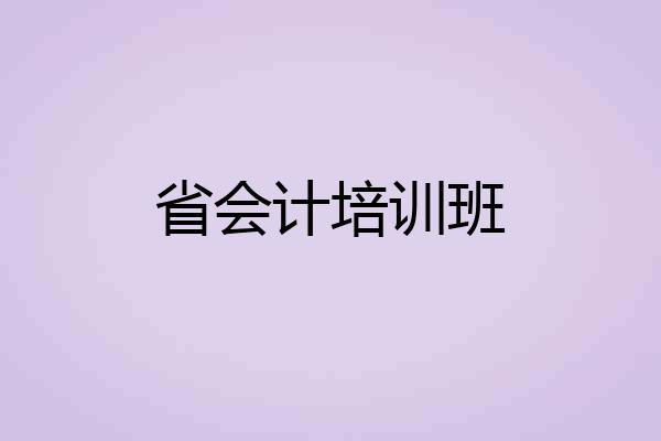 省会计培训班