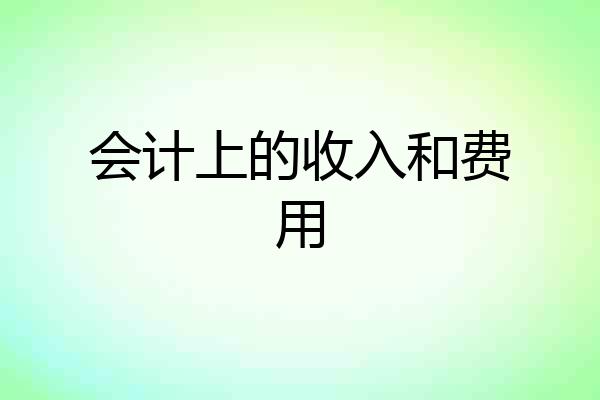 会计上的收入和费用