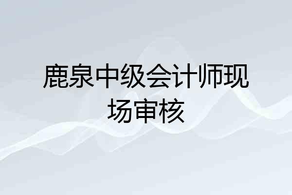 鹿泉中级会计师现场审核