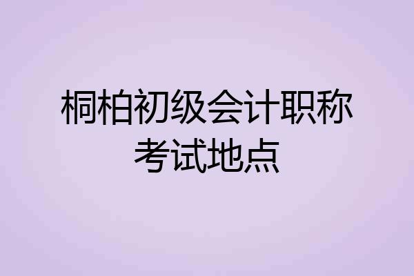 桐柏初级会计职称考试地点