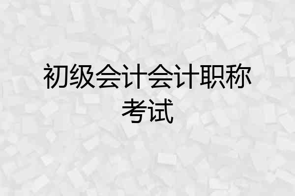 初级会计会计职称考试
