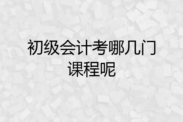 初级会计考哪几门课程呢