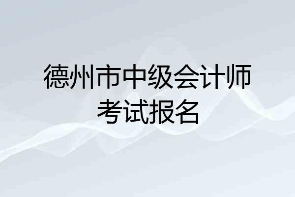 德州市中级会计师考试报名