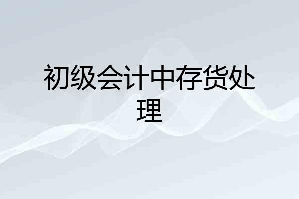 初级会计中存货处理