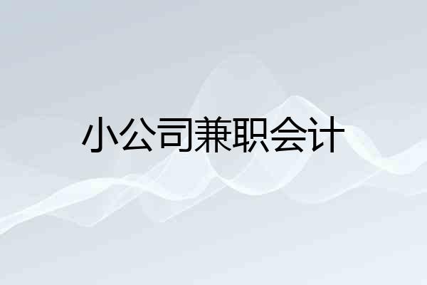 小公司兼职会计