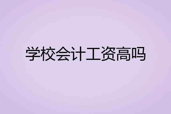 学校会计工资高吗