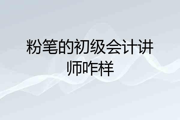 粉笔的初级会计讲师咋样