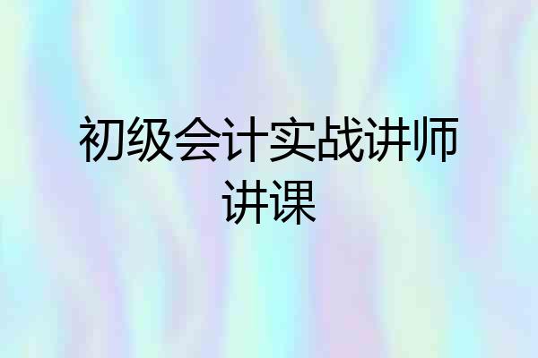 初级会计实战讲师讲课