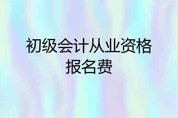 初级会计从业资格报名费