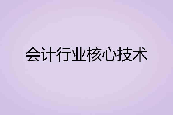 会计行业核心技术