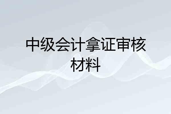 中级会计拿证审核材料