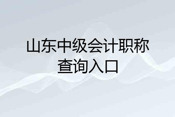 山东中级会计职称查询入口