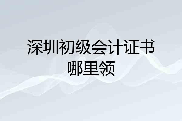 深圳初级会计证书哪里领