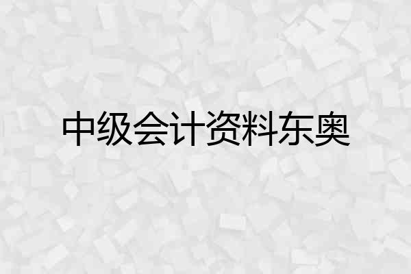 中级会计资料东奥