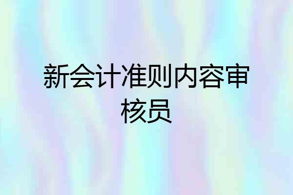 新会计准则内容审核员