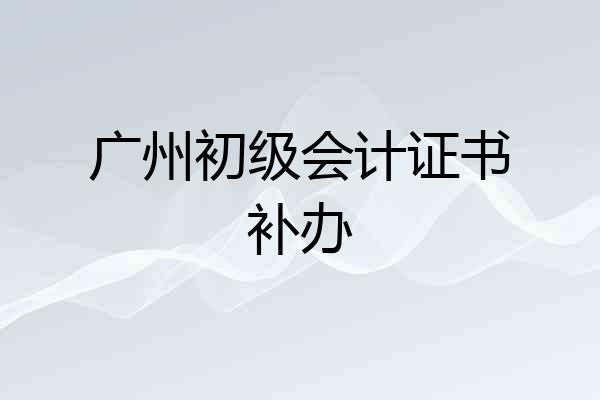 广州初级会计证书补办