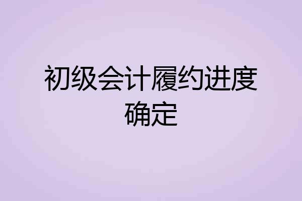 初级会计履约进度确定