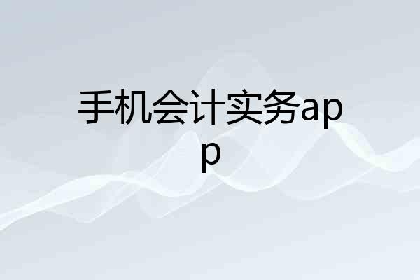 手机会计实务app