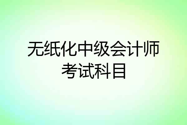 无纸化中级会计师考试科目