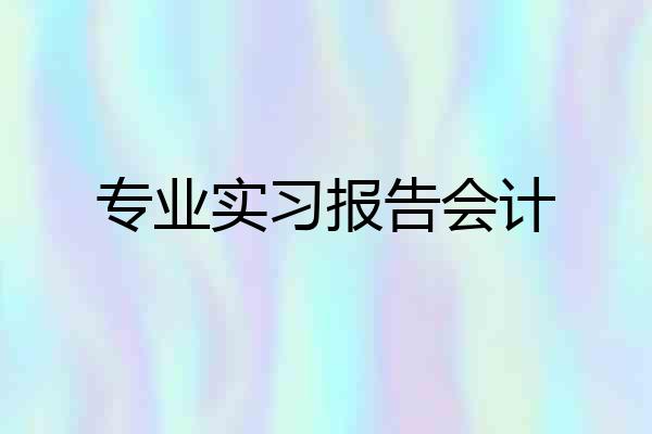 专业实习报告会计