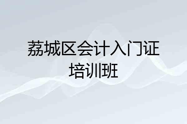 荔城区会计入门证培训班