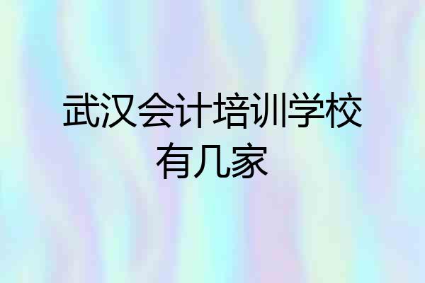 武汉会计培训学校有几家