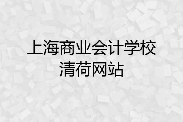 上海商业会计学校清荷网站
