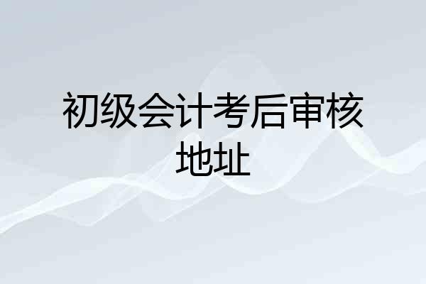 初级会计考后审核地址