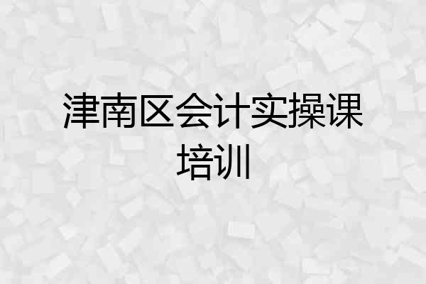 津南区会计实操课培训