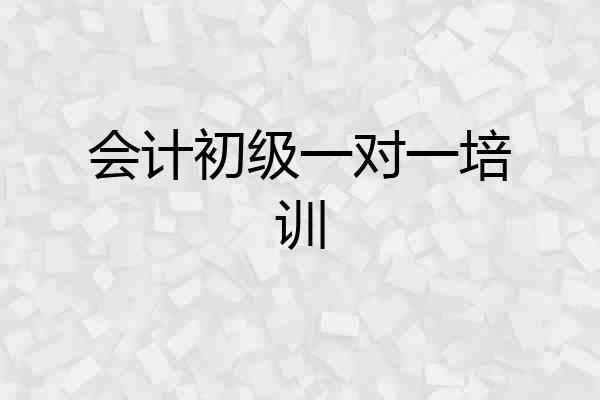 会计初级一对一培训