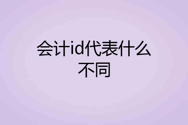 会计id代表什么不同