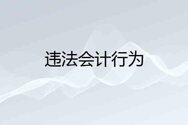 违法会计行为