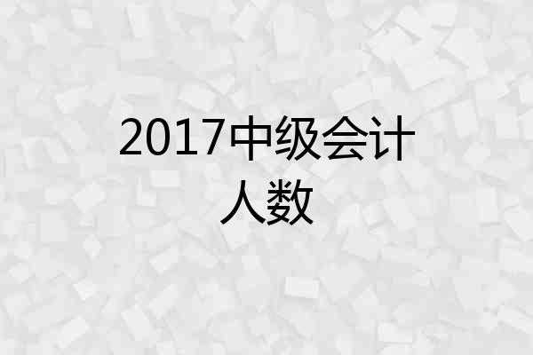 2017中级会计人数