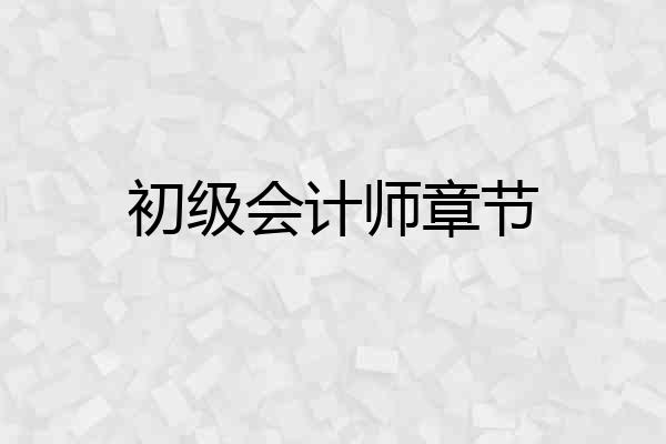 初级会计师章节