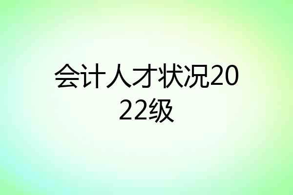会计人才状况2022级