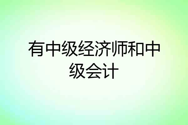 有中级经济师和中级会计