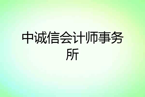 中诚信会计师事务所