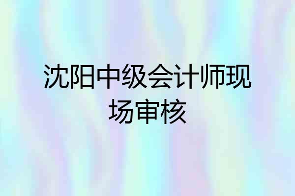 沈阳中级会计师现场审核