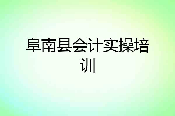 阜南县会计实操培训