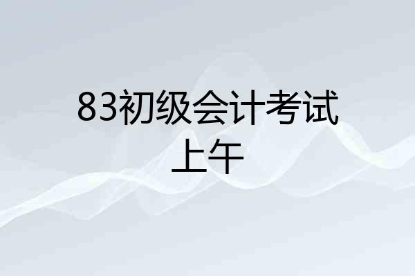83初级会计考试上午