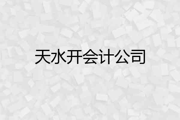 天水开会计公司