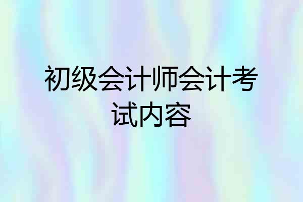 初级会计师会计考试内容
