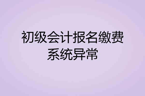 初级会计报名缴费系统异常