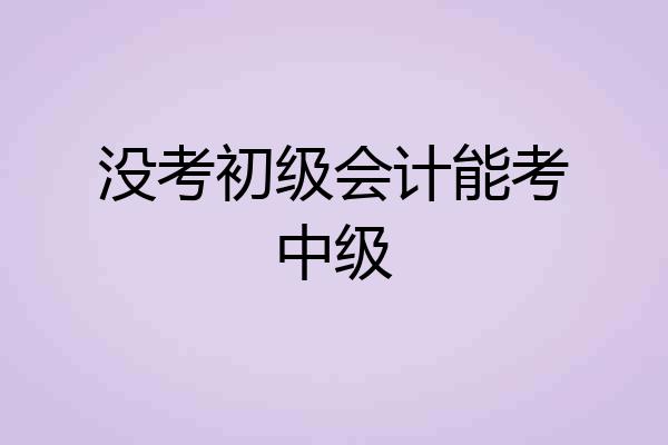 没考初级会计能考中级