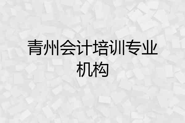 青州会计培训专业机构
