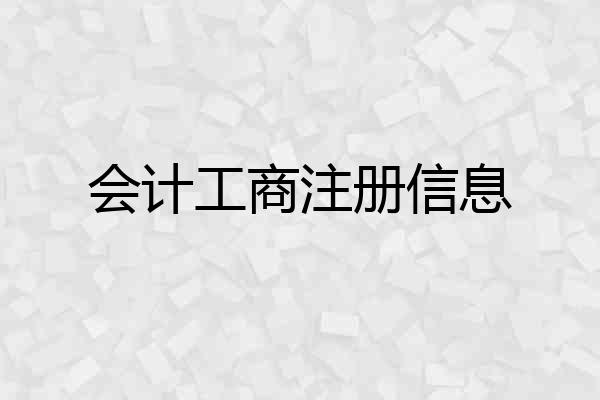 会计工商注册信息