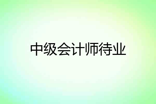 中级会计师待业