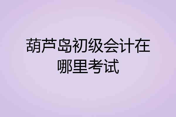 葫芦岛初级会计在哪里考试